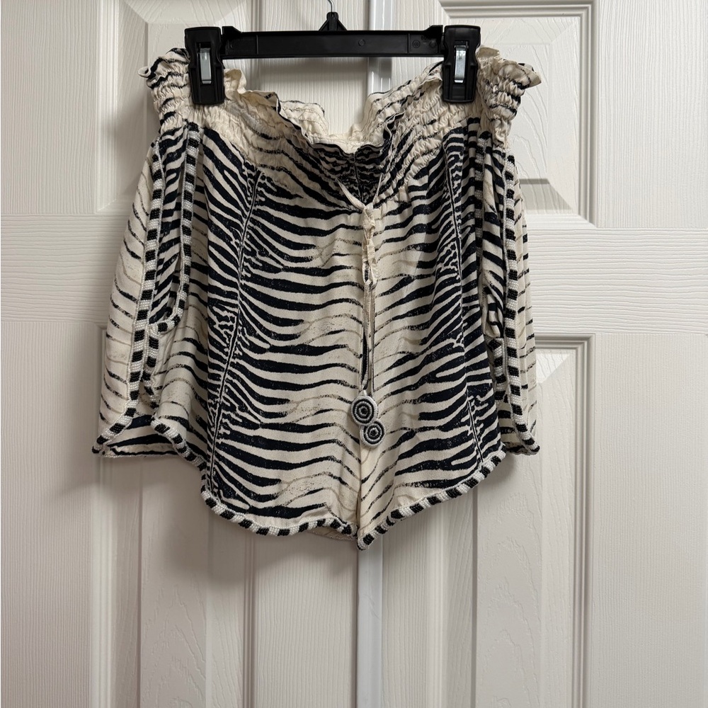 TAJ by Sabrina Crippa Zebra Print Shorts silk size M